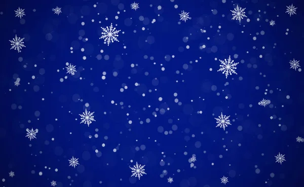 Fondo Azul Nieve Diseño Invierno Nevado Navidad Fondo Borroso — Foto de Stock