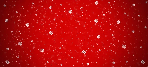 Diseño Invierno Nevado Navidad Fondo Rojo Nieve Fondo Borroso — Foto de Stock