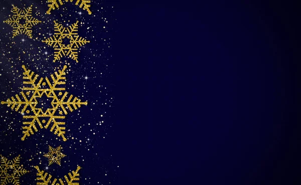 Feliz Navidad Feliz Año Nuevo Brillo Dorado Fondo Azul — Foto de Stock