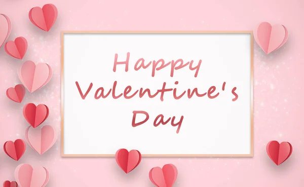 Paper Hearts Pink Background Valentine Day Love Luxury Background — Stock Photo, Image