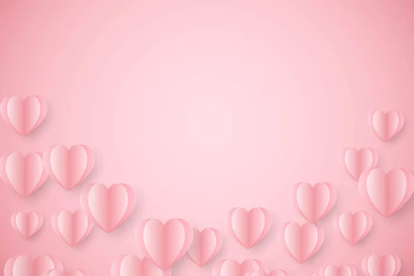 stock image paper hearts on pink background. valentine's day, love, luxury background.