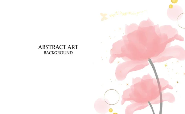 Absztrakt Művészeti Háttér Vektor Luxus Minimális Stílus Tapéta Rózsaszín Virág — Stock Fotó