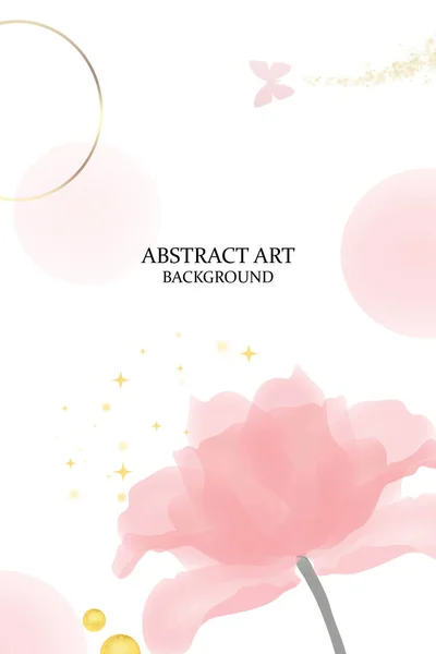 Abstract Art Background Vector Luxury Minimal Style Wallpaper Pink Flower — Stock Photo, Image