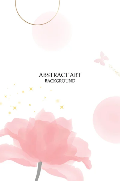 Absztrakt Művészeti Háttér Vektor Luxus Minimális Stílus Tapéta Rózsaszín Virág — Stock Fotó