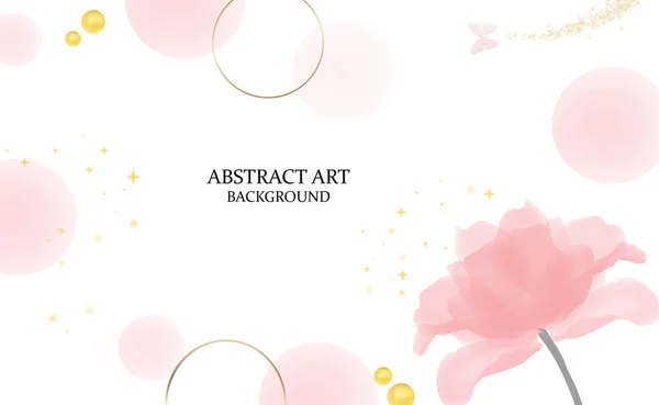 Abstract Kunst Achtergrond Vector Luxe Minimale Stijl Behang Roze Bloem — Stockfoto