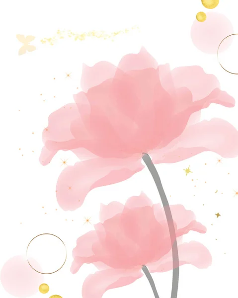 Abstrakte Kunst Hintergrundvektor Luxuriöse Tapeten Minimalen Stil Rosa Blume Hintergrund — Stockfoto