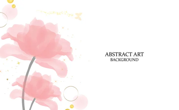 Abstract Art Background Vector Luxury Minimal Style Wallpaper Pink Flower — Stock Photo, Image
