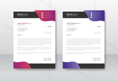 Profesyonel kullanım için en iyi iş antetli şablon. vektör ve illüstrasyonla yazdırılacak şekilde ayarla.