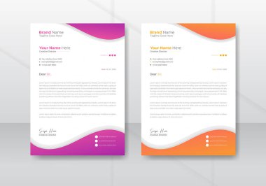 Zarif ve modern şirket antetli antetli taslak. vektör ve illüstrasyonla yazdırılacak şekilde ayarla.