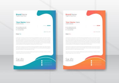 İş mektupları için soyut Letterhead Tasarım Şablonları. vektör ve illüstrasyonla yazdırılacak şekilde ayarla.