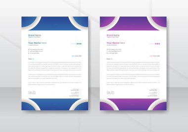 Basit ve yaratıcı modern şirket antetli şablonu a4 boyutunda