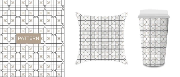 Naadloze Lijnen Patroon Ornament Vector Achtergrond Minimale Botanische Grafische Schets — Stockvector