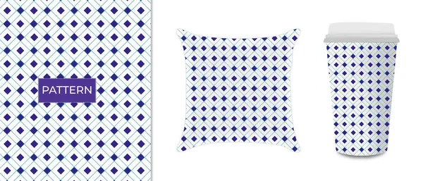 Творческий Геометрический Бесшовный Фон Цветные Модные Шашки Квадратные Бесшовные Коллекции — стоковый вектор