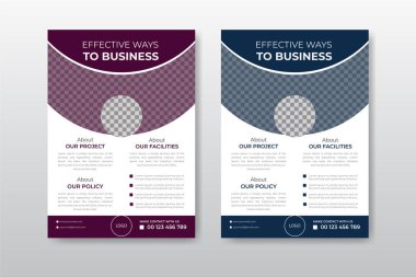 Modern Broşür şablon kapağı tasarımı, yıllık rapor, beyaz arka planda iş tanıtımı için mavi dalgalı çizgiler, vektör illüstrasyonu