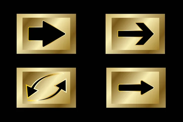 Arrow Set Premium Set Black Arrows Gold Arrow Design Icons — Stock Vector