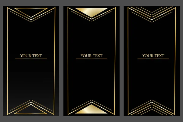 Luxury Invitation Card Background Golden Elegant Geometric Shape Golden Lines Royalty Free Stock Vectors