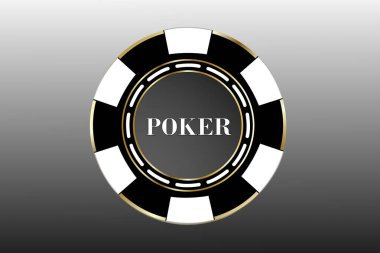 Kumarhane fişi. Kumarhane oyunları için poker çipi illüstrasyonu. Kumarhane konsepti. Vektör illüstrasyonu.