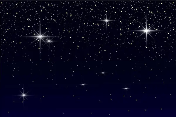 Minimal Stjerne Nattehimmelen Bakgrunn Med Små Stjerner Skinnende Store Stjerner – stockvektor
