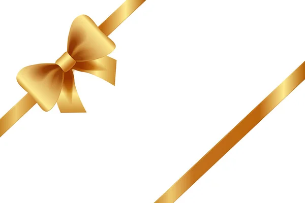 Χρυσό Φιόγκο Οριζόντια Κορδέλα Λευκό Φόντο Για Διακόσμηση Δώρου Διακοσμητικό Εικονογράφηση Αρχείου
