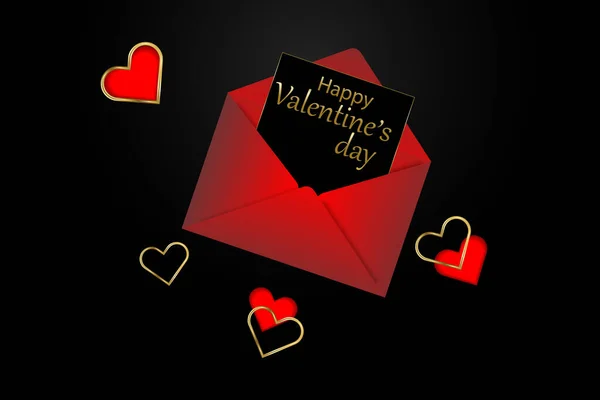 Enveloppe Pour Saint Valentin Résumé Salutation Saint Valentin Avec Une — Image vectorielle