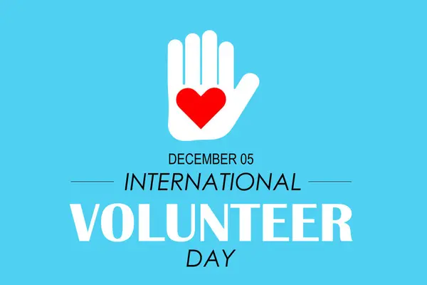Hari Relawan Internasional Dirayakan Setiap Tahun Pada Tanggal Desember Untuk - Stok Vektor