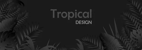 Siyah palmiye yapraklı tropik bir arka plan. Modern moda vektör illüstrasyonu gerçekçi arka plan. Moda minimalist tasarım.