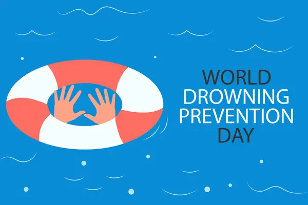 Dünya Boğulmayı Önleme Günü vektör çizimi. Arkaplan, afiş, kart, poster için şablon. 25 Temmuz.