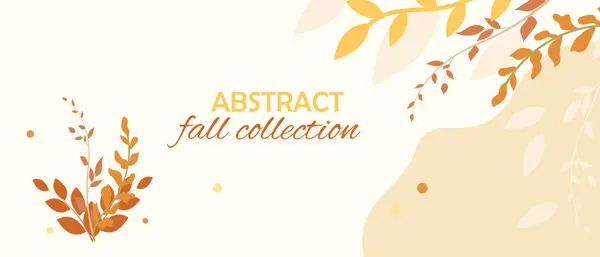 Soyut sonbahar arkaplan çizimi. Sonbaharın sıcak renkleri. Yaprak dökülüyor ve hasat ediliyor..