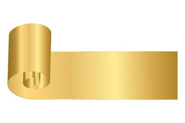 Altın papirüs, el yazması ya da mektup için eski parşömen. Parşömen antik çağlardan beri altınla zenginleştirilmiş. Vektör illüstrasyonu.