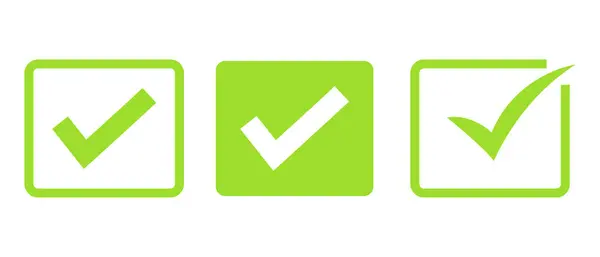 stock vector Vector check mark icons. A check mark icon indicates that the task has been completed or that the task has been approved for completion. Green checkbox 