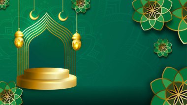 Gerçekçi Muharram podyumu arka planda, Muharram festivali müslüman bayramı tebrik kartı, iş, poster, dinlenme için uygun
