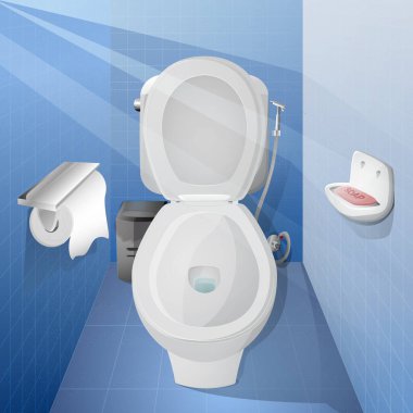 Tuvalet Illustration gerçekçi biçim premium vektörü