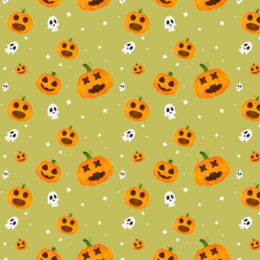 Cadılar Bayramı Balkabakları, Kurukafa Ürkütücü Çizgi Film Biçimi Premium Vektörü