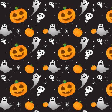 Balkabağı Hayalet Kafatası ile Cadılar Bayramı Şablonu