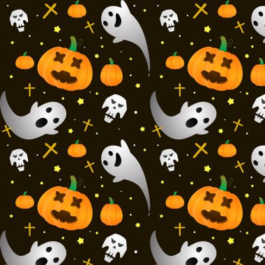 Cadılar Bayramı Balkabakları, Kurukafa Ürkütücü Çizgi Film Biçimi Premium Vektörü