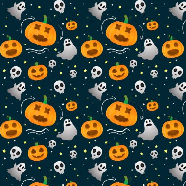 Cadılar Bayramı Balkabakları, Kurukafa Ürkütücü Çizgi Film Biçimi Premium Vektörü