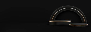 Ürünlerinizi sergilemek veya sosyal medya reklamları için uygun yuvarlak bir podyum ile Kara Cuma indirimi.