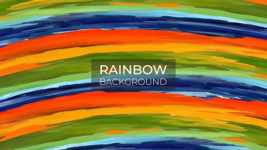 sanatsal arkaplan, fırça darbeli vektör, fırça boyalı akrilik görünüm gökkuşağı arkaplan