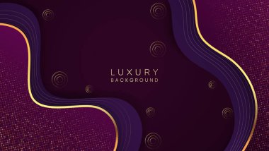 Afişler, reklamlar ve sosyal medya için uygun gösterişli ve soyut unsurlara sahip lüks mor bir arkaplan.