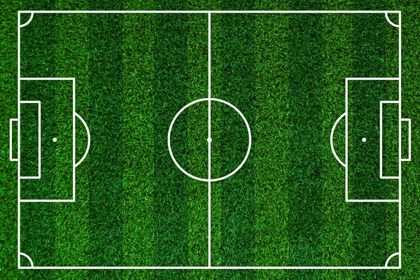 Soyut yeşil çimen futbol sahası, yapay çimen arka plan dokusu, futbol. Futbol sahası. Bahis ve rekabet. Bölgeyi sınırlayan beyaz çizgiler, futbol sahası üst görünümü