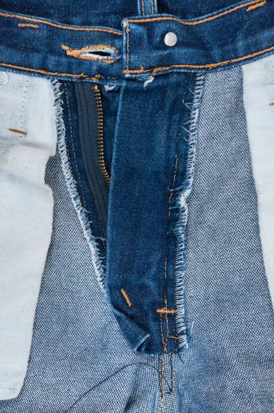 Närbild Inne Jeans Textur Med Ficka Jeans Denim Konsistens Och — Stockfoto