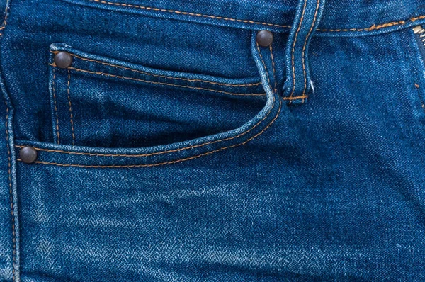 Framfickor Jeans Isolering Jeans Textur Bakgrund Jeans — Stockfoto