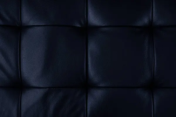 Horizontale Elegante Schwarze Lederstruktur Mit Knöpfen Für Muster Und Hintergrund — Stockfoto