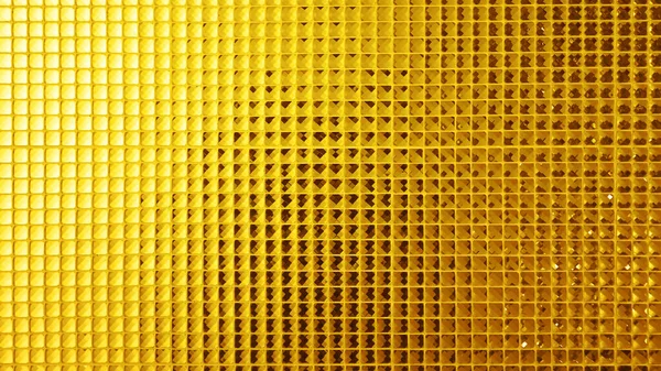 Golden Yellow Square Mosaic Background Wall Decorated Stained Glass Small — Stock Photo, Image