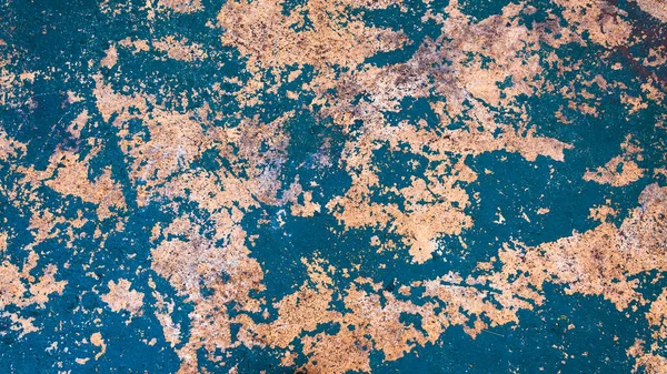 Vecchio Cemento Parete Peeling Esterno Texture Sfondo Con Verde Vernice — Foto Stock