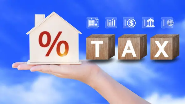 Houses Taxes Real Estate Tax Taxation Purchase Sale Home Maintenance — Stock Photo, Image