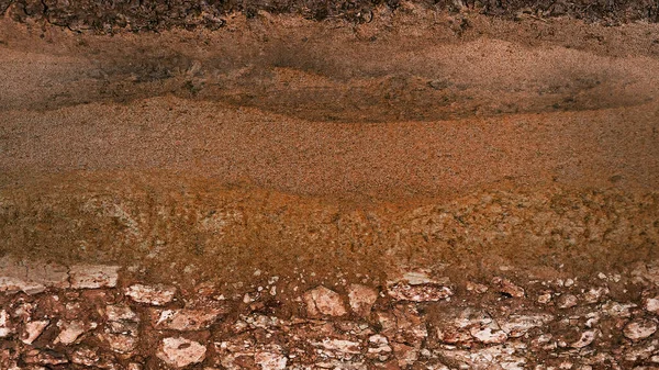 土層の形態 その色と質 地球のテクスチャ層 土壌と岩の層を識別する侵食 — ストック写真