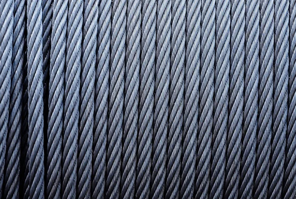 Vinçte Galvanize Metal Kabloların Arka Planı Endüstriyel Kablolar — Stok fotoğraf
