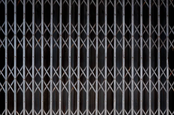 Alter Stil Der Geschlossenen Stahltür Gitterschiebetür Vintage Stil — Stockfoto