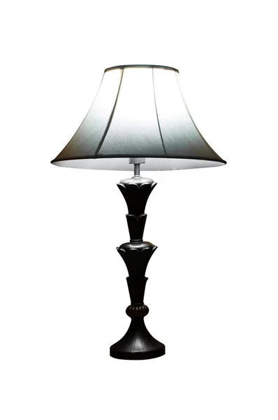 Stolní Lampa Vintage Old Retro Izolované Bílém Pozadí Lampshade — Stock fotografie